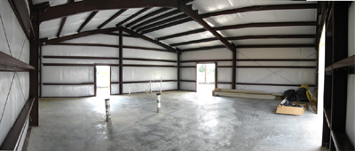 Texas Timber Wolf workshop construction - Empty Interior.